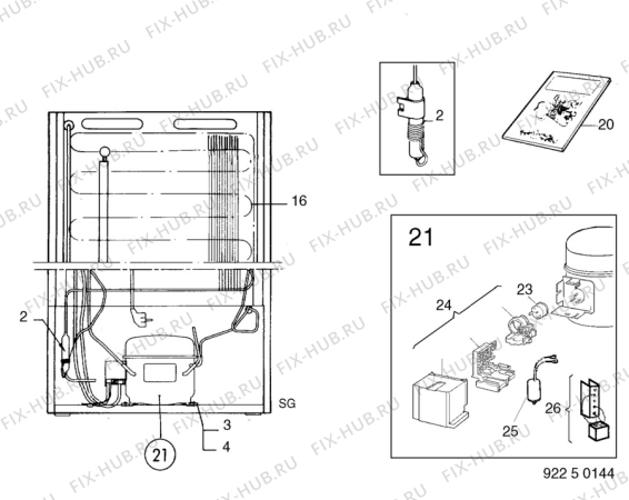 Взрыв-схема холодильника Electrolux GME120F - Схема узла C10 Cold, users manual